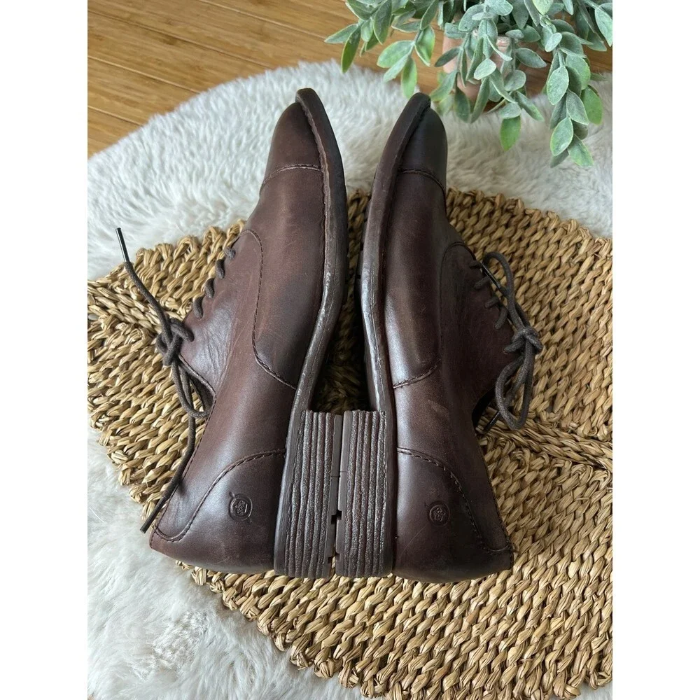 Born Brown Leather Casual Lace Up Oxford Shoes H64123 CBEF19 Men’s Size 10M